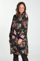 Paprika Dames Robe tunique en satin imprimé feuillage - Jurk - Maat 48