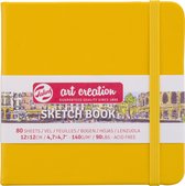 Schetsboek - Tekenboek - Harde kaft - Met Elastiek - Golden Yellow - 12x12cm - 140gr - 80 blz - Talens