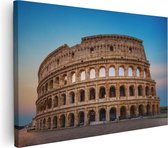 Artaza Canvas Schilderij Colosseum in Rome met de Blauwe Lucht - 120x80 - Groot - Foto Op Canvas - Wanddecoratie Woonkamer