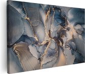 Artaza - Peinture sur toile - Art abstrait de Luxe - Zwart avec or - 120 x 80 - Groot - Photo sur toile - Impression sur toile