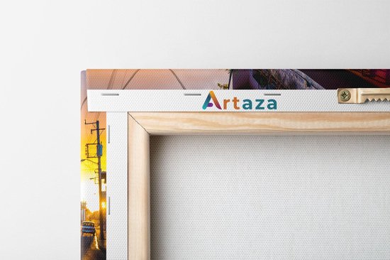 Artaza Peinture sur toile Cuba Maisons colorées au coucher du soleil – 40 x 30 – Klein – Photo sur toile – Impression sur toile