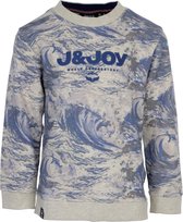 J&JOY - Sweater Mannen Churchill River Offwhite Whales Print