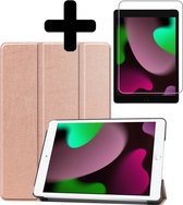 iPad 10.2 2021 Hoes Luxe Hoesje Book Case Met Screenprotector- iPad 10.2 2021 Hoes Cover Met Screenprotector - Rosé Goud