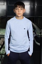 Bellaire jongens sweater met ronde nek en contrast kleur bij de armen Air Blue