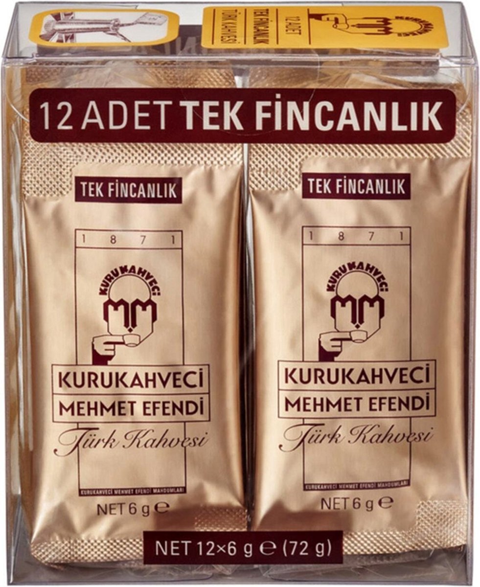 Turkse koffie Kurukahveci Mehmet Efendi - gemalen koffie - 12x6 gram