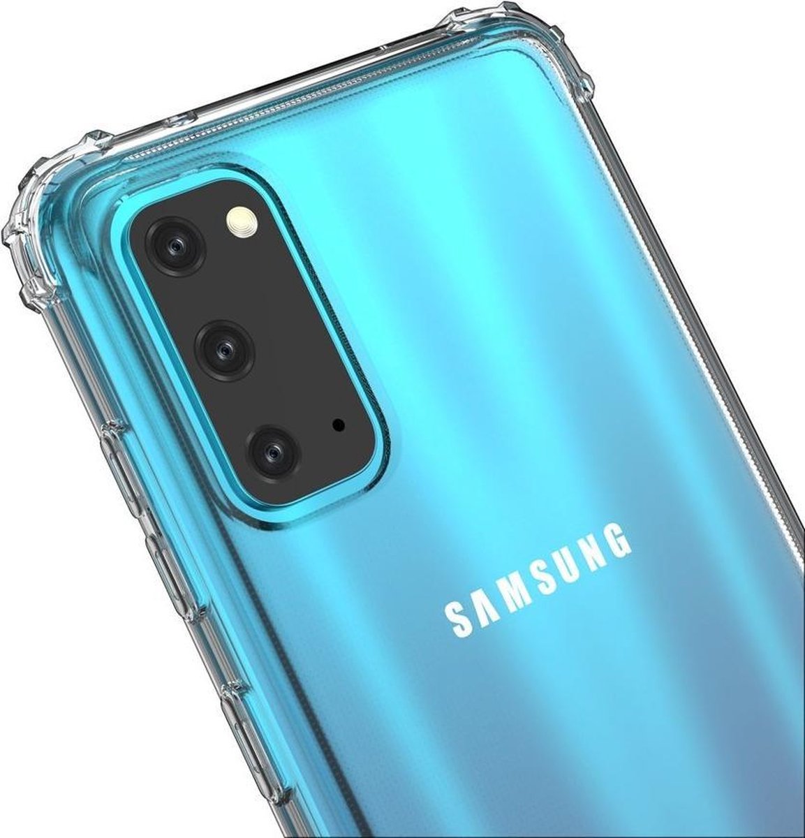 Ceezs Military Shockproof TPU hoesje geschikt voor Samsung Galaxy S20 - telefoonhoesje met verstevigd design - Back cover - TPU/silicone hoesje - transparant