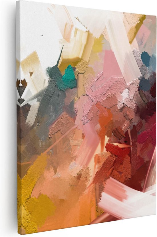 inrichting zuur Cornwall Artaza - Canvas Schilderij - Abstracte Kunst - Kleurrijke Olieverf - 80x100  - Groot -... | bol.com