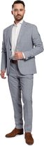 Suitable - Strato Kostuum Wol Ruiten Lichtblauw - Heren - Maat 48 - Slim-fit