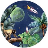 Cirkelbehang - From Jungle to Space   - ø 120 cm