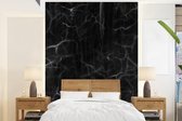 Behang - Fotobehang Marmer - Patronen - Zwart - Breedte 175 cm x hoogte 240 cm