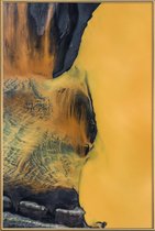 JUNIQE - Poster met kunststof lijst Yellow Lake -40x60 /Geel & Grijs