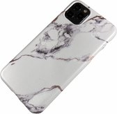 Apple iPhone 11 Pro Max - Silicone marmer zacht hoesje Lola wit - Geschikt voor