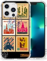 Telefoonhoesje Geschikt voor iPhone 13 Pro Leuk TPU Backcase met transparante rand Postzegels