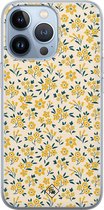 iPhone 13 Pro hoesje siliconen - Yellow garden | Apple iPhone 13 Pro case | TPU backcover transparant