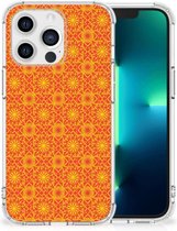 Hoesje ontwerpen Geschikt voor 13 Pro Telefoon Hoesje met doorzichtige rand Batik Orange