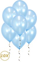 Licht Blauwe Helium Ballonnen Gender Reveal Versiering Feest Versiering Ballon BabyShower Metallic Blauw - 10 Stuks