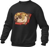 Heren Trui - Pizza Pug - Mopshondje - Grappig