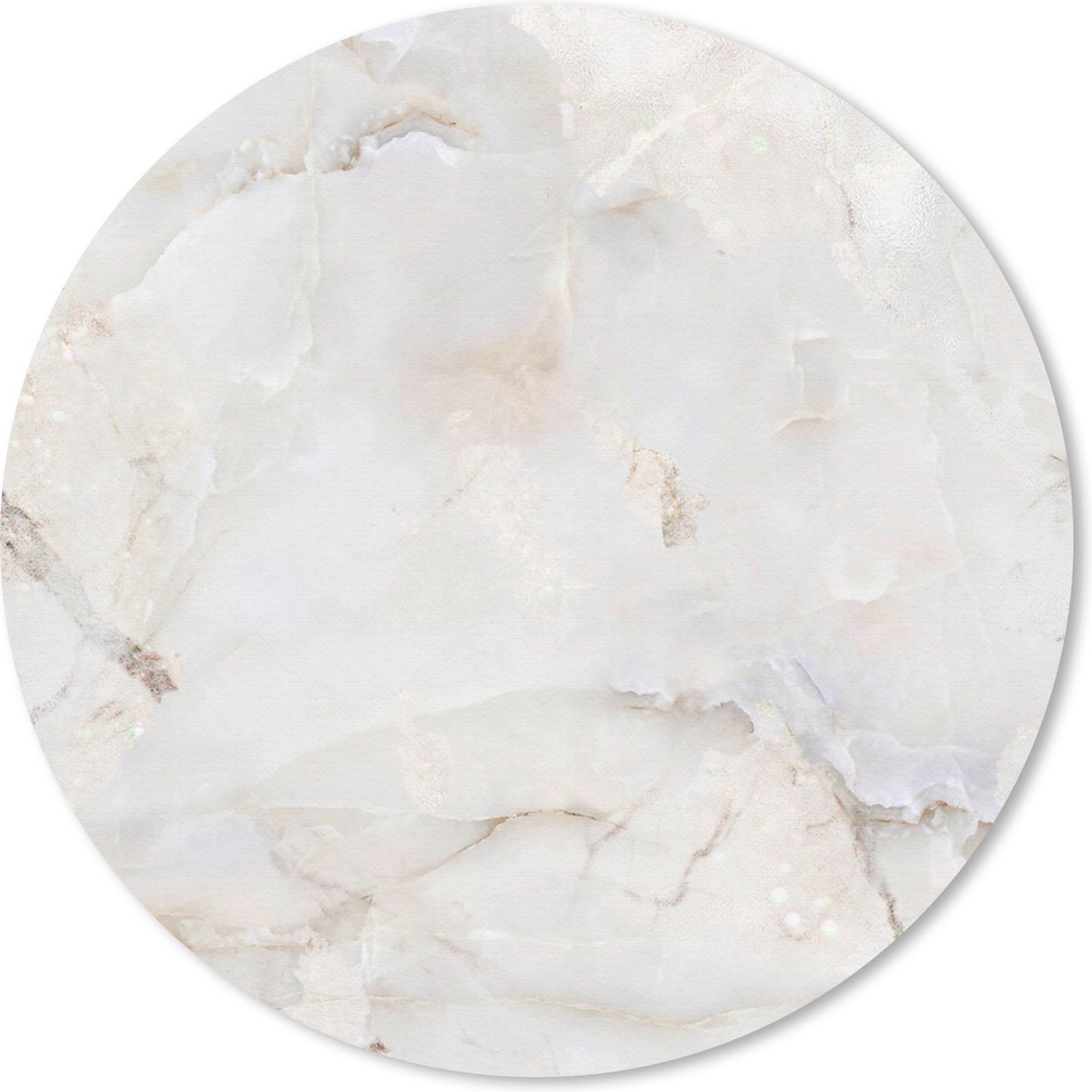 Muismat rond 30x30 cm - Mousepad Marmer - Geel - Parelmoer - Ronde muismatten