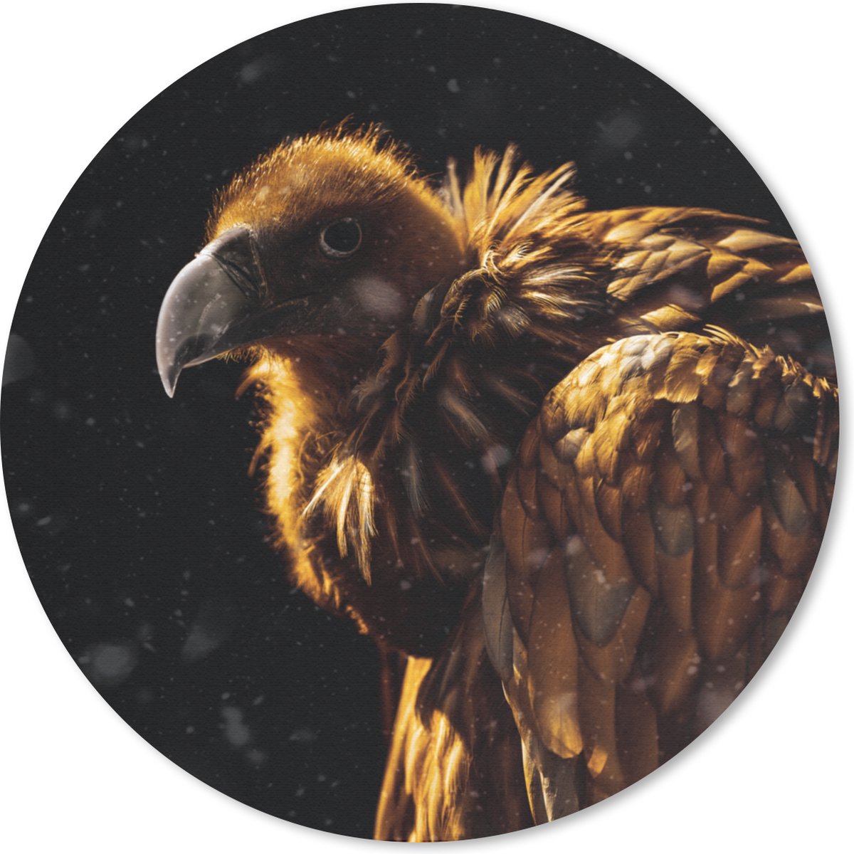 Muismat rond 20x20 cm - Mousepad Gier - Zon - Zwart - Ronde muismatten