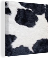 Tableau sur toile Image d'une peau de vache noire et blanche - 50x50 cm - Décoration murale