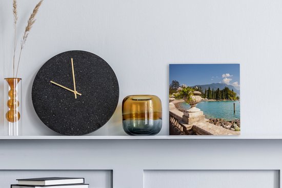 Toile Peinture Lac de Garde - Côte - Water - 20x20 cm - Décoration murale