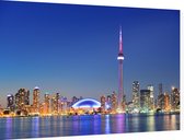 De stedelijke skyline van Toronto in neon verlichting - Foto op Dibond - 90 x 60 cm