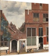 Het straatje, Johannes Vermeer - Foto op Dibond - 40 x 40 cm