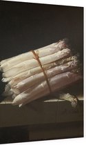 Stilleven met asperges, Adriaen Coorte - Foto op Dibond - 40 x 60 cm