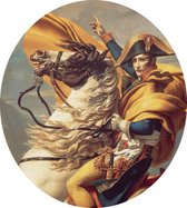 Napoleon steekt de Alpen over, Jacques-Louis David - Foto op Dibond - ⌀ 40 cm