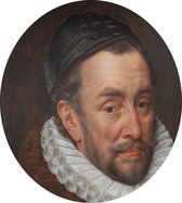 Portret van Willem I, prins van Oranje, Adriaen Thomasz. Key - Foto op Dibond - ⌀ 30 cm
