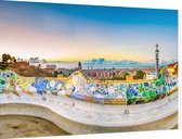 Stadsgezicht van Barcelona vanaf het beroemde Park Güell - Foto op Dibond - 90 x 60 cm