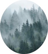 Misty Forest - Foto op Dibond - ⌀ 40 cm