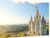 Tempel Heilig Hart van Jezus op Tibidabo in Barcelona - Foto op Dibond - 60 x 40 cm