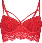 Hunkemöller Dames Lingerie Voorgevormde longline beugel bh Pauline  - Rood - maat E80