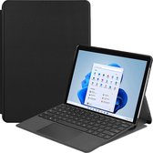Case2go - Tablet Hoes geschikt voor Microsoft Surface Pro 8 - Tri-Fold Book Case - Zwart