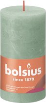 4 stuks Bolsius sage groen rustiek stompkaarsen 130/68 (60 uur) Eco Shine Sage Green