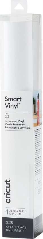 Cricut Smart Vinyl - permanent - wit - 33x91cm