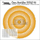 Crea-Nest-Lies XXL Stansen - Nr.92 - Cirkels - Ruwe Randen - 13.5x13.5cm - 13 stuks
