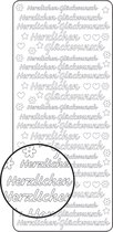 Vaessen Creative Sticker - 10x23cm - 10st - zilver Herzlichen Glückwunsch