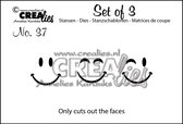 Crealies Set van 3 snijmallen - no.37 Gezichtjes