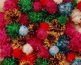 Pompon metalic 2.5cm  x80 ass.