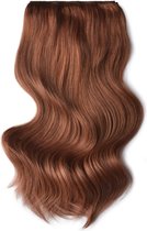 Remy Human Hair extensions Double Weft straight 16 - rood 33#