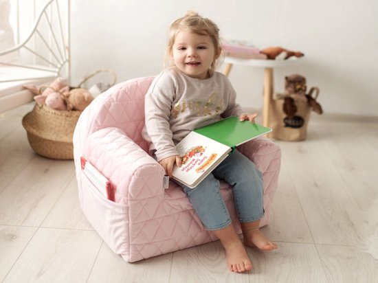 Albero Mio Velvet Roze Kinderfauteuil - Kindersofa - Kinder Fauteuil - Kinderfauteuils - Peuterstoeltje — afbeelding 5