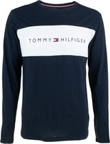 Tommy Hilfiger flag logo O-hals long sleeve blauw - XL