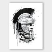 Poster Roman Warrior - Plexiglas - 50x70 cm - Meerdere Afmetingen & Prijzen | Wanddecoratie - Interieur - Art - Wonen - Schilderij - Kunst