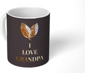Mok - Koffiemok - Cadeau voor man - Vaderdag - Opa - I love Grandpa - Quote - Spreuken - Mokken - 350 ML - Beker - Koffiemokken - Theemok - Mok met tekst