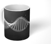 Mok - tekening van DNA - zwart wit - 350 ML - Beker