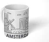 Mok - Koffiemok - Design - Skyline - Amsterdam - Mokken - 350 ML - Beker - Koffiemokken - Theemok