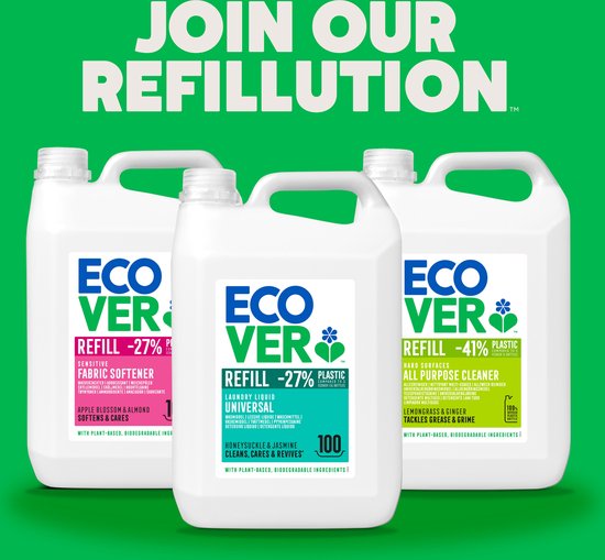 Ecover Wasmiddel Voordeelverpakking 2 x 5L - Universeel + Gekleurde Was - Ecologisch - Ecover