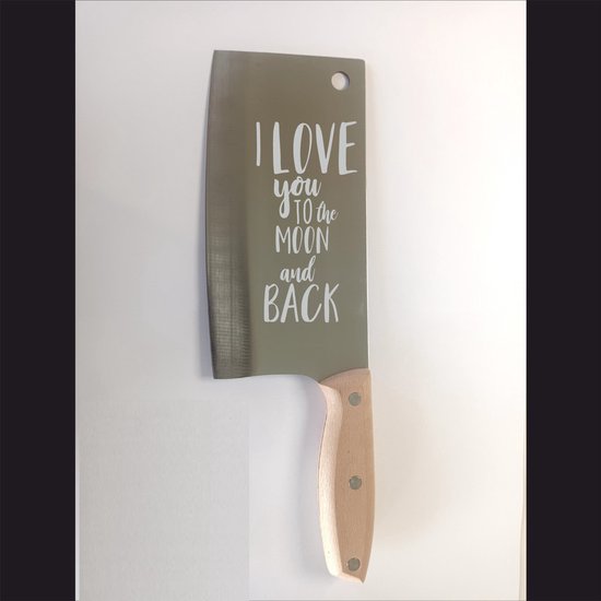 Couperet Avec Gravure - Acier Inoxydable - I Love You To The Moon And Back